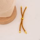 Pulsera ajustable cafe claro baño 18k