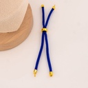 Pulsera ajustable azul oscuro baño 18k