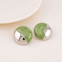 Aretes stud redondos esmaltados baño 18k