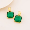 Aretes colgantes de cristal baño 18k