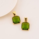 Aretes colgantes de cristal baño 18k