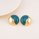 Aretes stud redondos esmaltados baño 18k