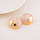 Aretes sólidos doble tono baño 18k