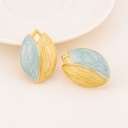 Aretes de tulipan esmaltados con broche omega baño 18k
