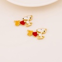 Dije de Snoopy y Woodstock esmaltado baño 18k