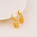 Aretes colgantes de perlas baño 18k