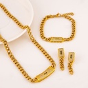 Set collar, pulsera y aretes de marca con zirconias baño 18k