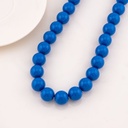 Collar bola chicle azul en concha nacar 14mm baño 18k