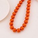 Collar bola chicle naranja en concha nacar 14mm baño 18k