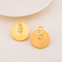 Aretes stud redondos solidos baño 18k
