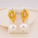 Aretes colgantes con perlas baño 18k