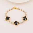 Pulsera de trebol con zirconias baño 18k