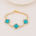 Pulsera de trebol con zirconias baño 18k
