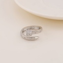 Anillo ajustable de clavo con zirconias baño 18k