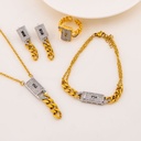 Set 4 piezas doble tono de marca en acero inoxidable