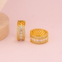 Argollas chunky con zirconias baño 18k