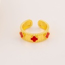 Anillo ajustable de trebol baño 18k