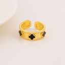 Anillo ajustable de trebol baño 18k