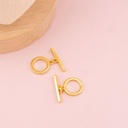 Broche T liso baño 18k 