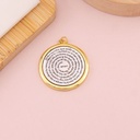 Dije medalla religiosa Padre Nuestro doble tono 32mm baño 18k