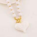 Collar bola chicle con corazon baño 18k