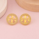 Aretes de marca con zirconias baño 18k