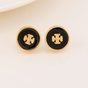 Aretes stud redondos de marca baño 18k