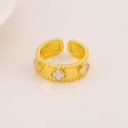 Anillo ajustable de trebol baño 18k