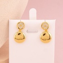 Aretes colgantes de marca con zirconias baño 18k