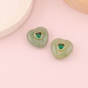 Separador de corazon en piedra semipreciosa baño 18k