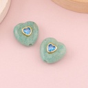 Separador de corazon en piedra semipreciosa baño 18k