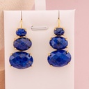 Aretes con piedra semi preciosa baño 18k