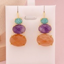 Aretes con piedra semi preciosa baño 18k
