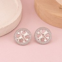 Aretes de marca con zirconias baño 18k plat