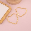Argollas chunky en forma de corazon baño 18k